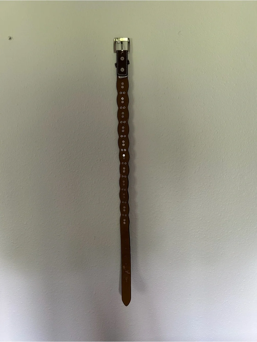 Nocona Brown Leather Kids Belt with Pink Crystal Accents